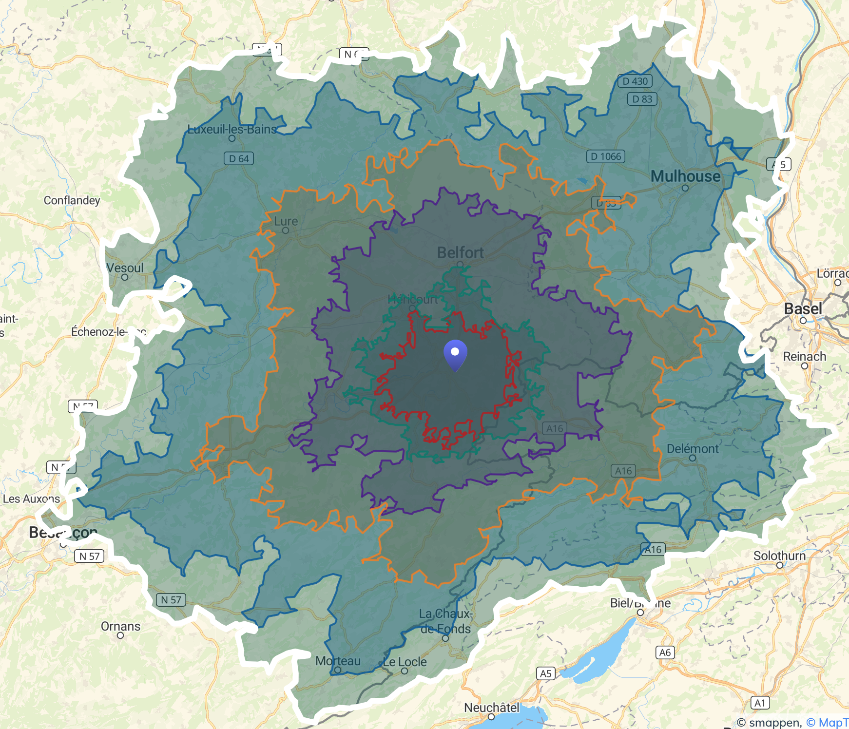 Zones de déplacement